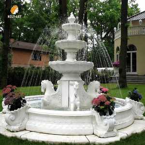 Fontaine de cheval en marbre blanc personnalisée <span class=keywords><strong>Mily</strong></span>, sculptée à la main pour l'extérieur, la <span class=keywords><strong>villa</strong></span>, la cour, le jardin - Product Image 4