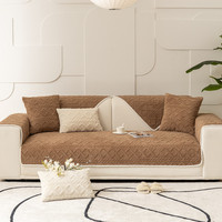 Coussin de siège de canapé moderne et simple antidérapant, nouveau tissu jacquard tridimensionnel uni en peluche pour canapé sectionnel, collection automne-hiver