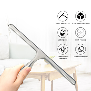 Top Seller 10 Inch Stainless Steel Luxury Customized Kitchen Window Washer <strong>Squeegee</strong> 1000 Stick Suction Cup Rubber Glass <strong>Shower</strong> - Product Image 6