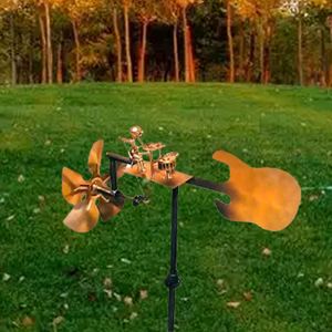 UV Printed Brass Drummer <b>Wind</b> <b>Spinner</b> Rust-proof Handmade <b>Garden</b> Outdoor Decor Ornament - Product Image 1
