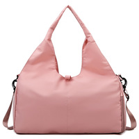 Sac bandoulière personnalisé pour femme, idéal pour les courts trajets, le yoga et le fitness, résistant à l'eau, avec compartiment à chaussures indépendant, fermeture éclair, pliable, simple