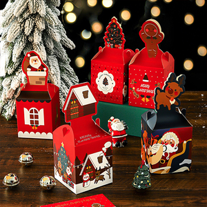 Custom Color Size Santa Christmas Eve Tree Gift Paper Packaging Christmas Gift Box For Cookie Chocolate Sweet Candy