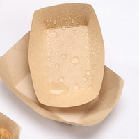 Barquette jetable en papier couché de qualité alimentaire pour snacks et restauration rapide, avec finition brillante/mate, pour emballage à emporter