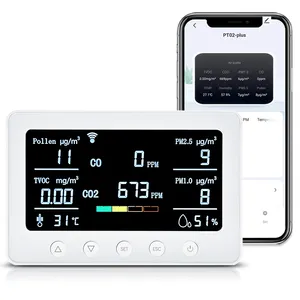 Alarme inteligente múltiplo PT02-plus 8 em 1 Monitor de ar automático USB Tuya App Rs485 Logger de dados de saída CO, detector de gás CO2