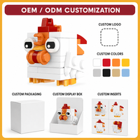 Bloques de Construcción de Pollitos Adorables Personalizados, Modelo Animal 3D DIY, Juguete de Construcción STEM, OEM ODM, Etiqueta Privada, Regalo para Niños