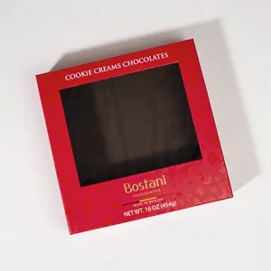 Oem Geschenkverpakking Met Doorzichtig Raam Chocolade Chocolade Papier Boxibbon