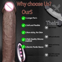 Sextoys masculins réutilisables en silicone, préservatifs pour hommes, manchon de pénis souple noir LM-C-610-3
