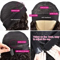 Perruque bandeau en cheveux naturels sans colle, prête à porter, Deep Wave Ice Silk, sans colle, sans dentelle, pour femmes noires, pré-épilée