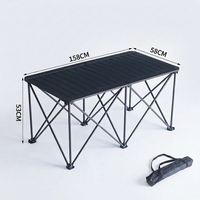 Table de camping pliante extérieure robuste en alliage de carbone avec cadre en X, grande taille, avec sac de transport