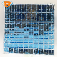 Toile de fond murale bleue scintillante, toile de fond carrée à paillettes, grille à paillettes entrelacées, panneau mural scintillant pour fête d'anniversaire, mariage, décoration de festival