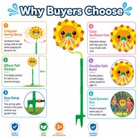 Bonito Aspersor de Agua con Forma de Girasol para Niños, Juego de Rociar Agua para Jardín y Patio al Aire Libre en Verano, Juguete Giratorio de Rociado de Agua, Venta al por Mayor, Stock a Granel
