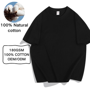 OEM/ODM 180克批发男女通用圆领100%纯棉白色纯色棉质大码女式批发男式白色T恤 - Product Image 1