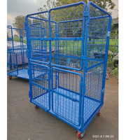 Conteneur à linge portable robuste et durable en acier galvanisé, chariot pliable à quatre roues avec cadre pliable sur 4 côtés
