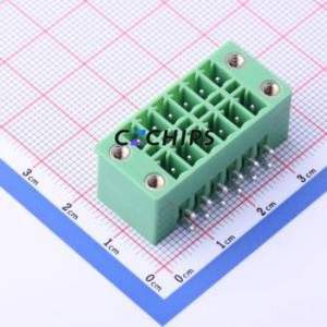 KF2EDGKRM-3.81-2*6P Plug-in Terminal Block Bent Lead Through Hole,P=3.81mm Board-to-Board / Socket - Closed Screw Fixing 2x6P - Product Image 1