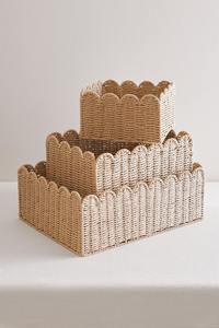 Cesta de almacenamiento de papel rectangular de algas marinas con cesta de Vieira de juguete de bambú para niños - Product Image 2