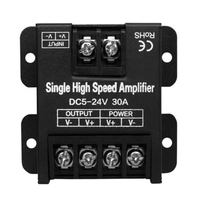Amplificateur PWM compact noir 30A 24V DC pour LED monochromes, booster de puissance 12V 5V à tension constante sans signal