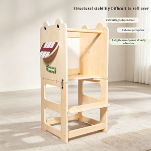 Tabouret de cuisine pliable Montessori pour tout-petits, chaise d'apprentissage pour bébé, tour d'apprentissage multifonction en bois pour enfants - Product Image 4