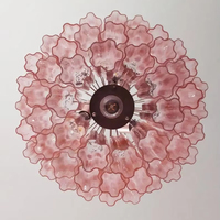 Lustre en verre de Murano, luminaire moderne pour hall d'hôtel, centre commercial, salle à manger, lampe suspendue rose pour hall d'entrée
