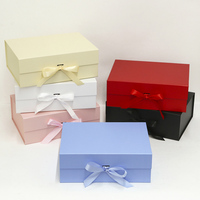 [En Stock] Caja Plegable con MOQ Bajo, Logotipo Personalizable, Caja de Regalo Monocromática con Lazo