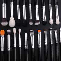 Set Kuas Makeup Alami 20-Piece untuk Foundation & Eyeshadow dengan Concealer Label Pribadi