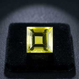 Piedra preciosa suelta facetada de alta calidad, 6mm, corte cuadrado, Oro Verde Natural, cuarzo Limón, venta al por mayor, precio de fábrica por quilate IGI - Product Image 1