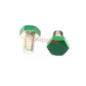 Perno hexagonal de cobre niquelado M5 pintado de verde para aparatos de iluminación - Product Image 2