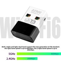 Pilote gratuit 900M Mini USB WiFi Dongle Dual Band 802.11ax USB WiFi 6 Adaptateur Wi-Fi AX900 pour PC Portable