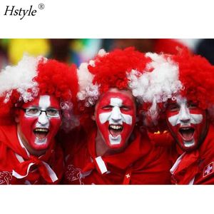 Bandera de la Copa del Mundo de fútbol de Catar, peluca de colores, accesorios de Festival de animación para fanáticos del fútbol, diadema de explosión de arcoíris para fiesta, HS733 - Product Image 6