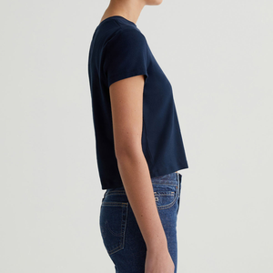 Camiseta <span class=keywords><strong>de</strong></span> Moda para <span class=keywords><strong>Mujer</strong></span> con Logotipo Personalizado, 100% Algodón, Manga Corta, Cuello Redondo, Camiseta Básica Cómoda para <span class=keywords><strong>Mujer</strong></span> - Product Image 4