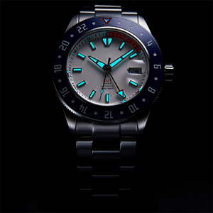 NH34 GMT Automatic Watch 200M Diver White Dial Ceramic Bezel Stainless Steel Custom Logo OEM ODM Men Sports Watch Manufacturer - Product Image 2