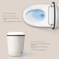 WC intelligent en céramique intégré moderne avec chasse d'eau automatique par induction et siège chauffant, bidet intelligent pour projets hôteliers