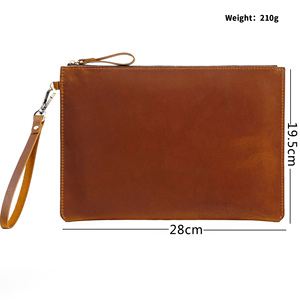 <span class=keywords><strong>Pochette</strong></span> da Polso da <span class=keywords><strong>Uomo</strong></span> in Vera Pelle Pieno Fiore, Borsello a Busta Stile Vintage di Moda - Product Image 5