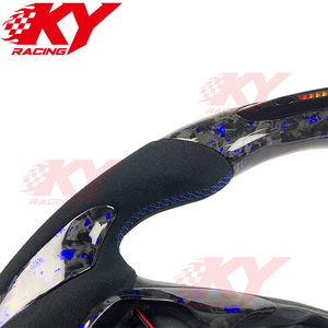 พวงมาลัยรถยนต์สไตล์สปอร์ตหุ้มหนังกลับคาร์บอนไฟเบอร์ LED สำหรับ Ford Fiesta MK7 ST180 สำหรับ Focus Mk3 Mk4 F150 Mustang - Product Image 2
