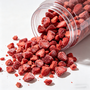 Poudre de fraises lyophilisées biologiques et fruits entiers, coupés en <span class=keywords><strong>d</strong></span>és, concassés, granulés, en vrac, vente en gros - Product Image 3