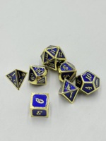 Ensemble de dés de jeu polyédriques bleus en métal pour DND/RPG, pour jeux de société