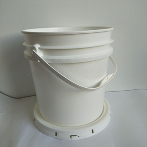 Cubo de plástico redondo de 2,65 galones Contenedores de almacenamiento de alimentos Cubos de helado de 10 litros con tapa y ASA, transparente/blanco - Product Image 4