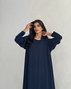 Ropa Islámica OEM, Nuevo Diseño de Moda, Traje de Dos Piezas de Color Sólido para Mujer, Estilo Turco - Product Image 6