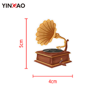 Autocollants découpés sur mesure en vinyle imperméable et durable, à thème instruments de musique de dessins animés, pour adolescents et fans de musique, pour décorer guitares, basses et batteries