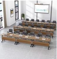 Mobilier de bureau Table pliante Modulaire en bois Pliable Ensemble de tables de conférence Table de salle de réunion et de formation