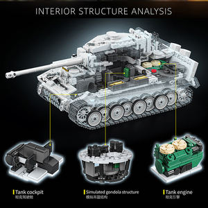 <span class=keywords><strong>1</strong></span>/28 échelle 1736 pièces brique jouet éducatif pour enfants garçon 2025 nouveautés Moc <span class=keywords><strong>tigre</strong></span> réservoir militaire véhicule modèle bloc de construction - Product Image 6