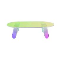 Table basse convertible arc-en-ciel de style nordique moderne et luxueux, avec cadre en acrylique et plateau transparent en acrylique, meubles de salon