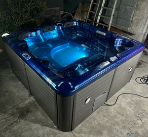 Jacuzzi Exterior AOWO con 88 Jets, Calentador <span class=keywords><strong>de</strong></span> Piscina, Sistema Balboa, Agua Caliente y <span class=keywords><strong>Columna</strong></span> <span class=keywords><strong>de</strong></span> Agua con Fuente <span class=keywords><strong>de</strong></span> Olas para Jardín - Product Image 6