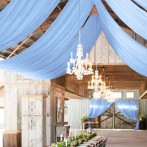 High Quality Modern Polyester/Cotton Wedding Decoration Ceiling Drape with Blackout Function Customizable Color & Logo - Product Image 1
