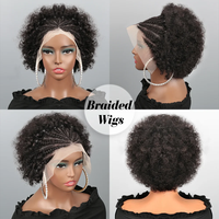 Perrque Brésilienne Remy Cheveux Humains Lisse Naturelle Dentelle Frontale Tressée Afro Kinky Bouclée Onde Bob 13x4