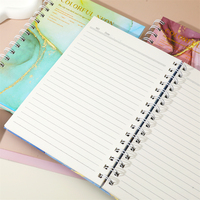 Carnet à spirale A5 en marbre avec feuille d'or, 80 feuilles lignées, couleurs néon, journal esthétique, fournitures de bureau et scolaires, cadeau, vente en gros