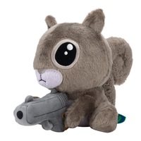 Jouets en peluche d'anime personnalisés, écureuil géant avec un pistolet, poupée en peluche, coton doux rembourré de PP pour les fêtes, mascotte de lit, literie