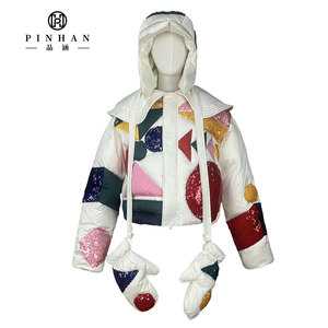 Piumino <span class=keywords><strong>di</strong></span> lusso con decorazione <span class=keywords><strong>di</strong></span> <span class=keywords><strong>paillettes</strong></span> lucide OEM con piumino da collezione natalizia Crop da <span class=keywords><strong>uomo</strong></span> - Product Image 2