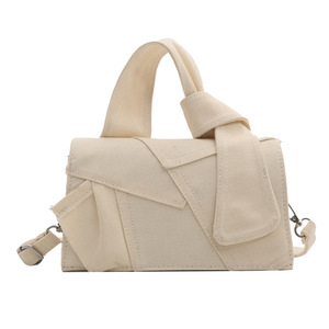 Bolso de hombro de mujer con diseño de retazos a la moda, bolso vaquero para mujer, bolso de mano vaquero de gran capacidad - Product Image 3