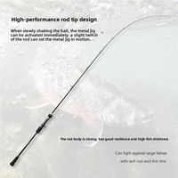 Canne à pêche en gros pour jigging à pointe pleine, 1,68m, 1,83m, 1,96m, en fibre de carbone haute performance, poignée EVA, pour la pêche en bateau en eau salée, thon, amberjack