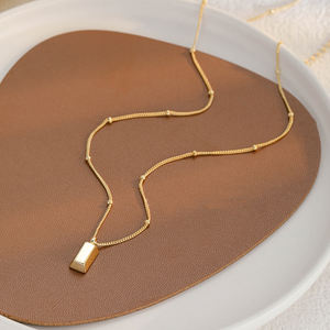 New Đơn Giản Nhỏ Vàng Nugget Kim Loại Kết Cấu Mặt Dây Chuyền Vòng Cổ Cho Phụ Nữ Thời Trang Hàng Ngày Phụ Kiện Đảng Đồ Trang Sức Quà Tặng Sinh Nhật - Product Image 4